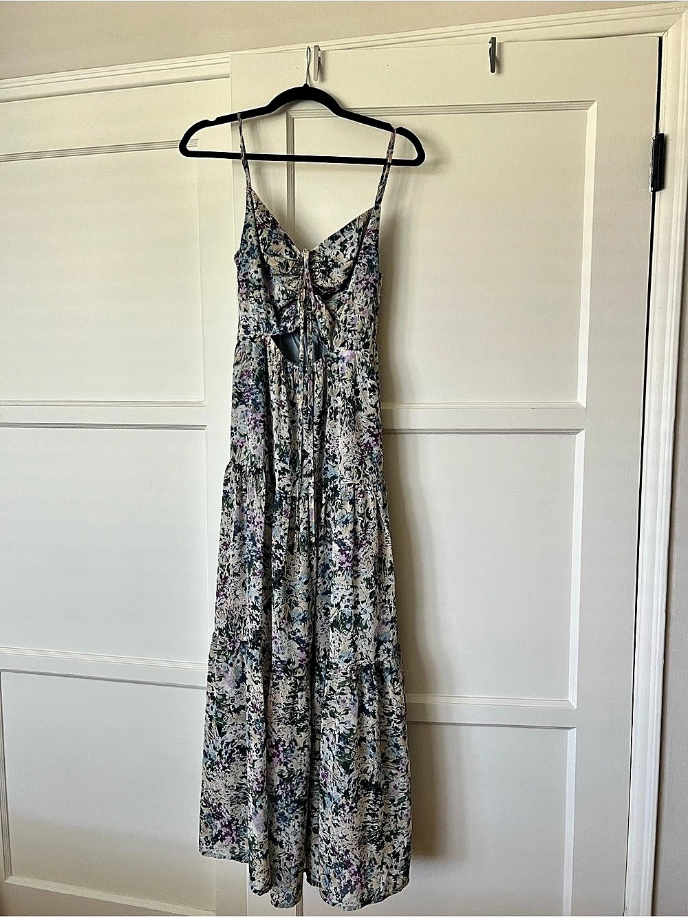 ASTR The Label Twist Front Center Cutout Maxi Dress Blue & Pink